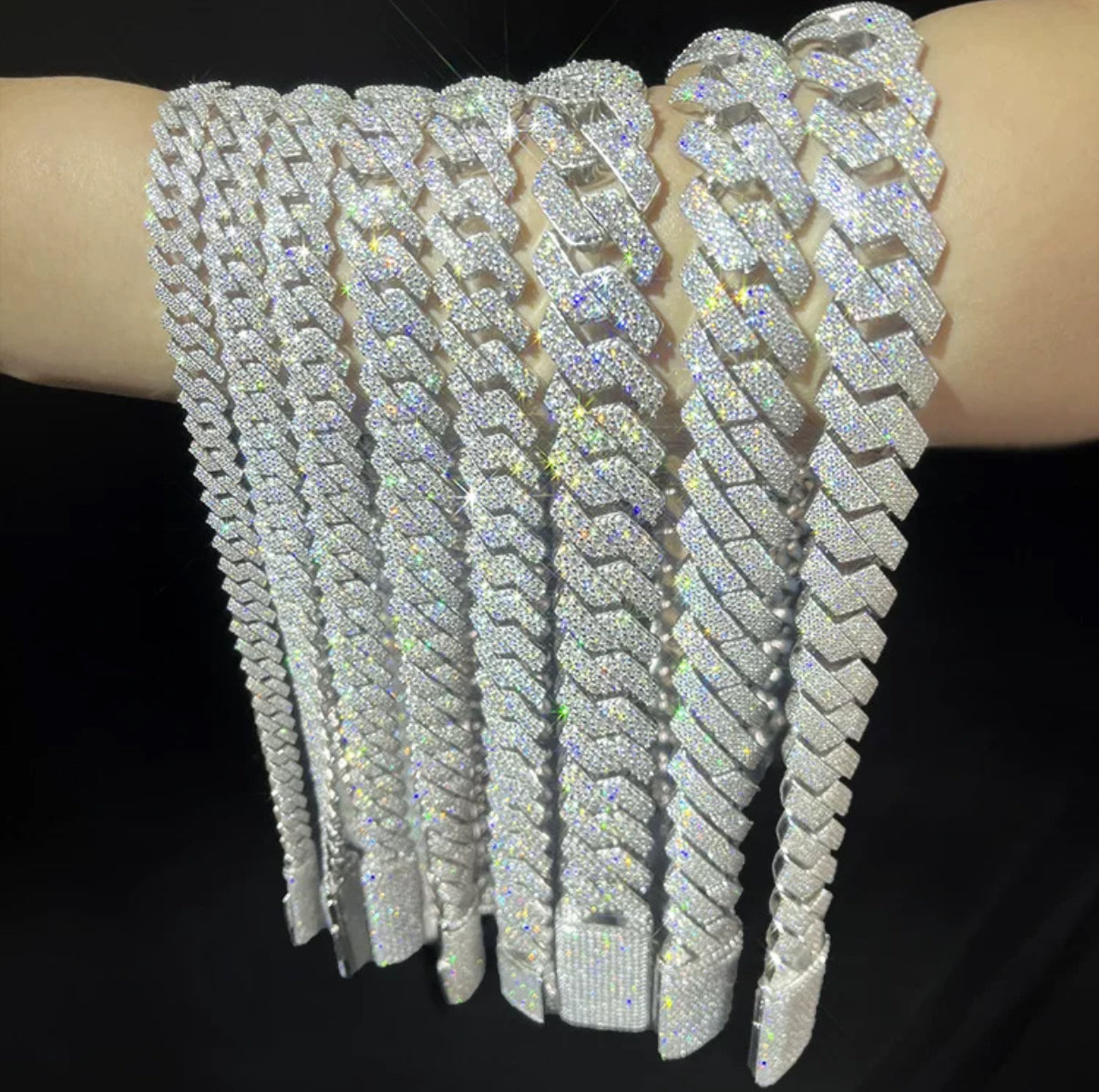 【6-20mm】Miami Cuban Chain Necklace【Moissanite】