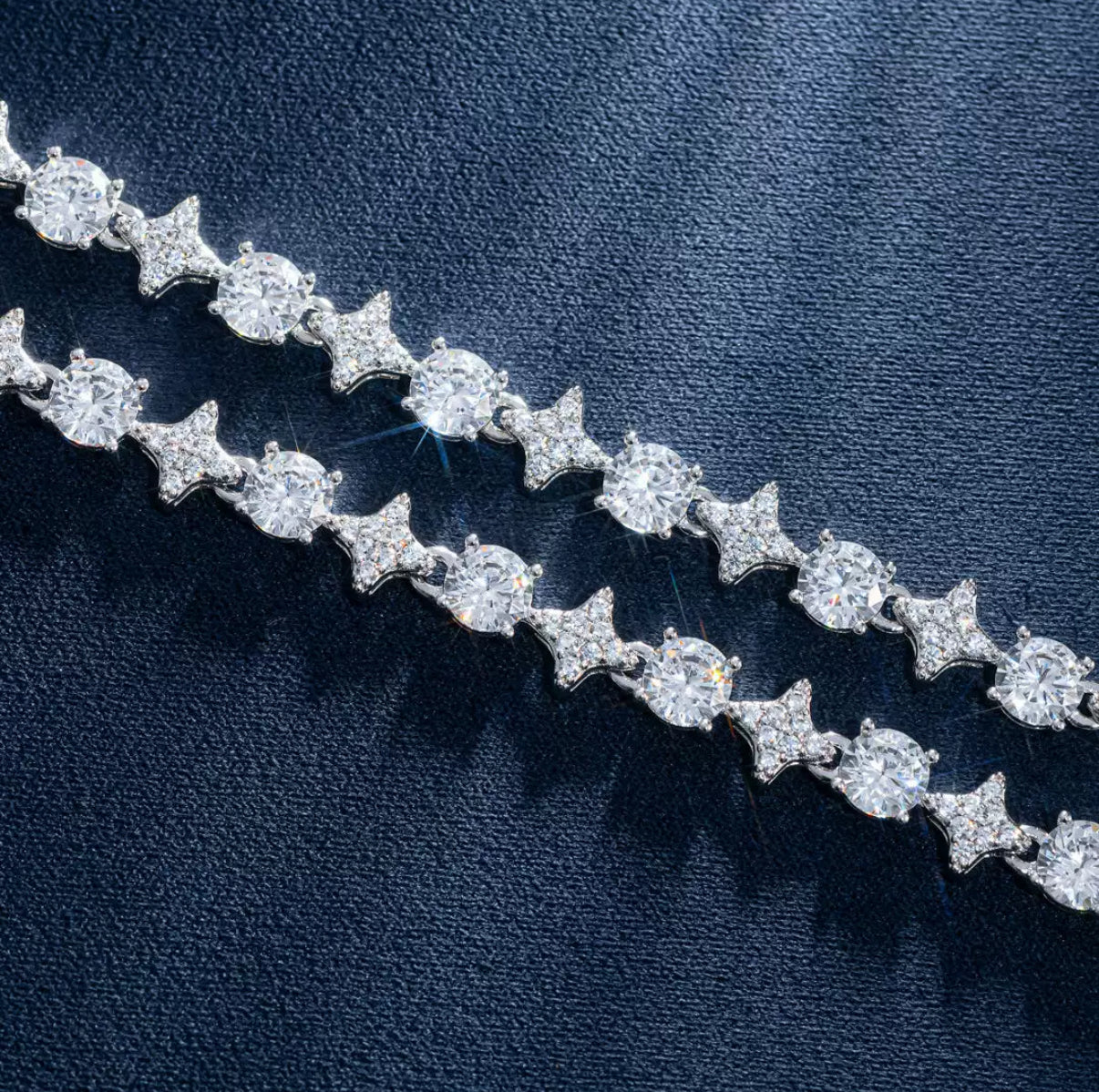 Starry Moissanite Iced Necklace