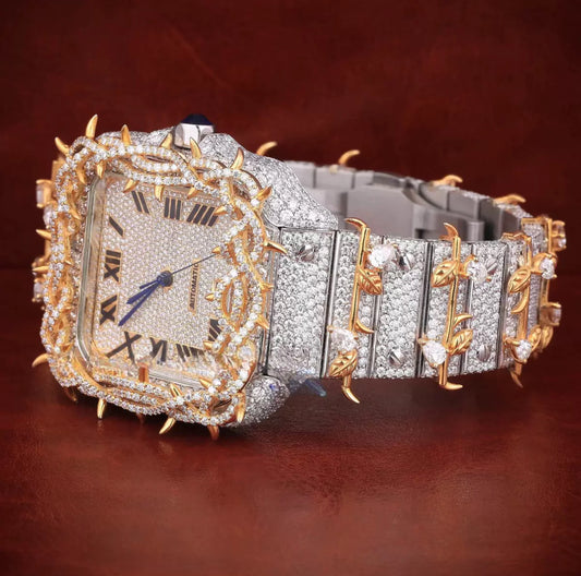 Full Iced Out Dominus Thorn Royal Watch【SILVER】