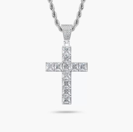 Square Cut Cross Pendant