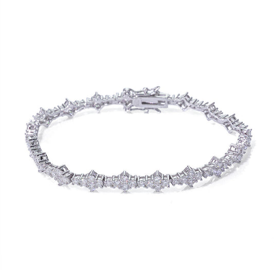 Triple Cut Tennis Chain Bracelet【Moissanite】