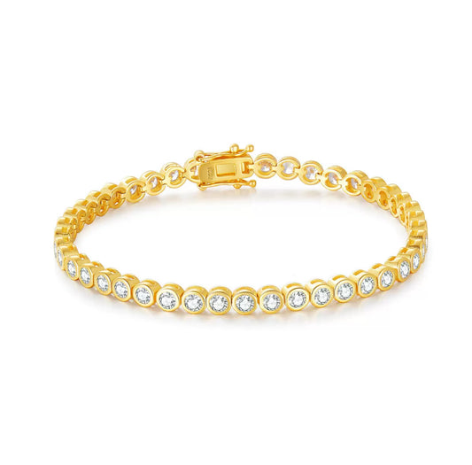 【3-5mm】Bezel Tennis Chain Bracelet【Moissanite】
