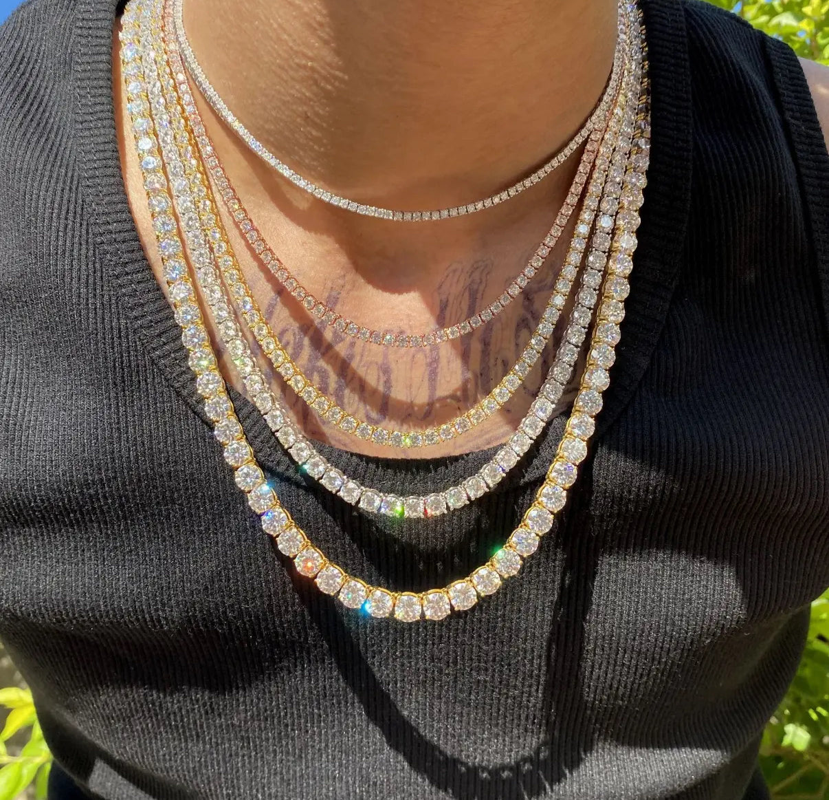 【2-6.5mm】Tennis Chain Necklace【Moissanite】