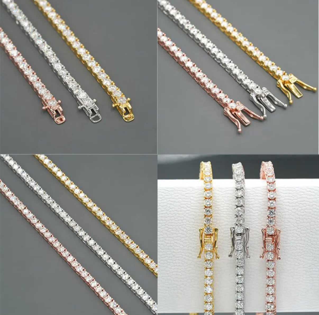【2-6.5mm】Tennis Chain Bracelet【Moissanite】