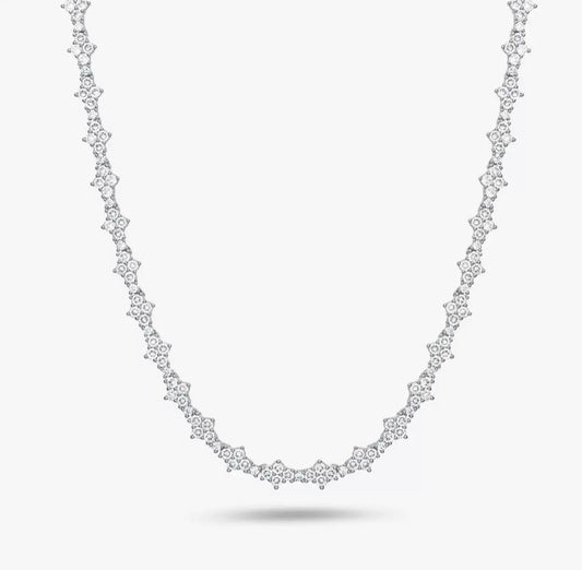 Triple Cut Tennis Chain Necklace【Moissanite】