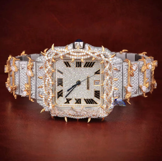 Full Iced Out Dominus Thorn Royal Watch【SILVER】