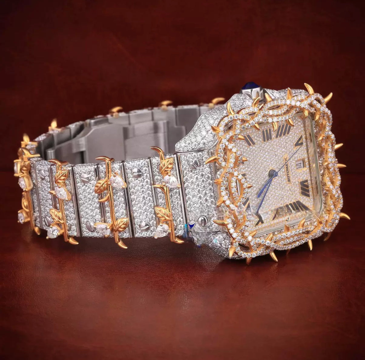 Full Iced Out Dominus Thorn Royal Watch【SILVER】