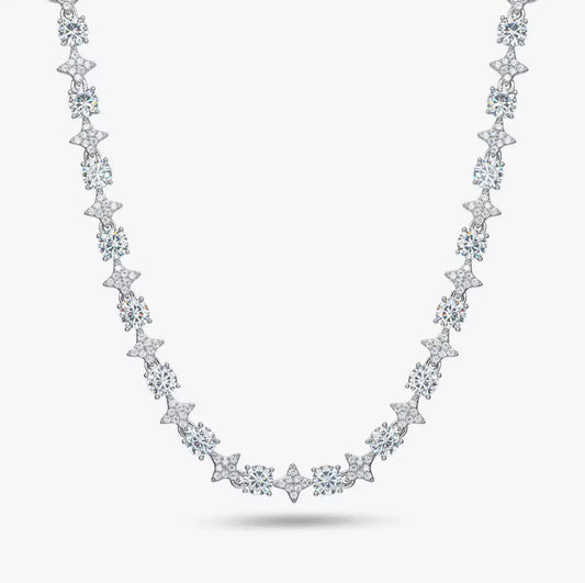 Starry Moissanite Iced Necklace