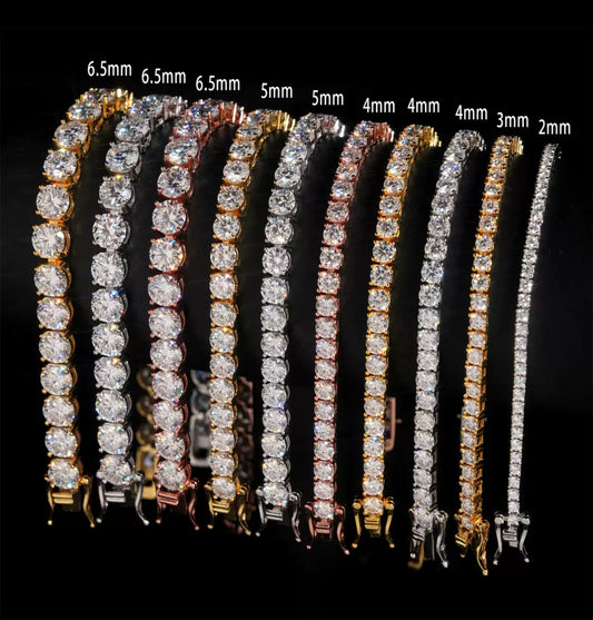 【2-6.5mm】Tennis Chain Bracelet【Moissanite】