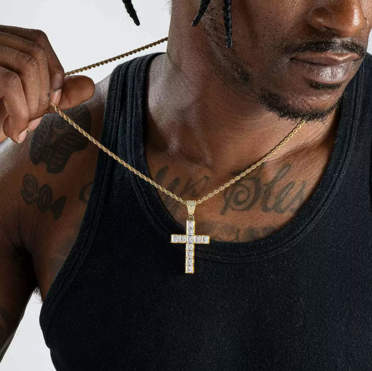 Square Cut Cross Pendant