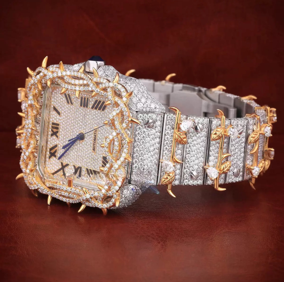 Full Iced Out Dominus Thorn Royal Watch【SILVER】