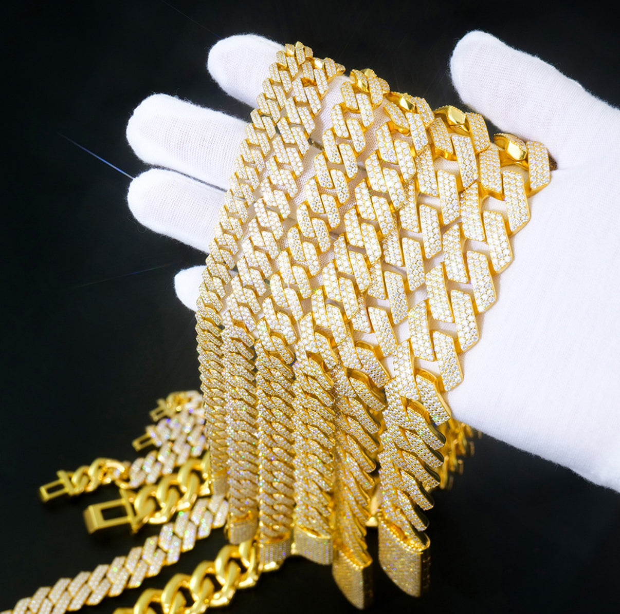 【6-20mm】Miami Cuban Chain Bracelet【Moissanite】