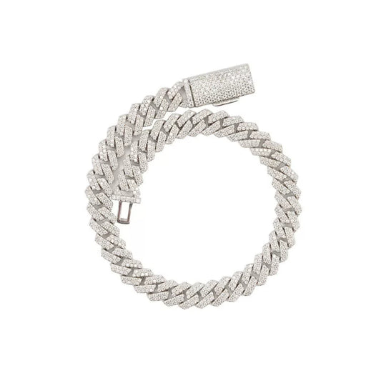 【6-20mm】Miami Cuban Chain Bracelet【Moissanite】