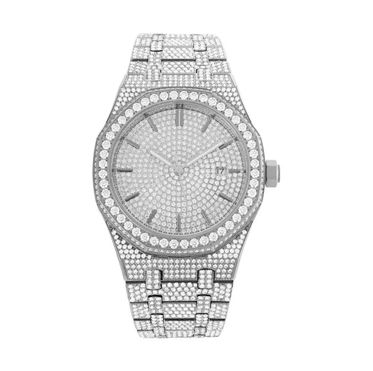 Iced Out Royal Diamond Watch【Moissanite/SILVER】
