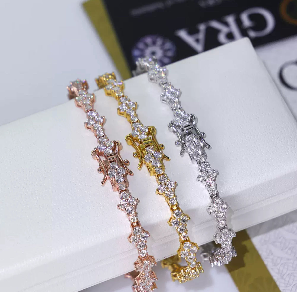 Triple Cut Tennis Chain Bracelet【Moissanite】