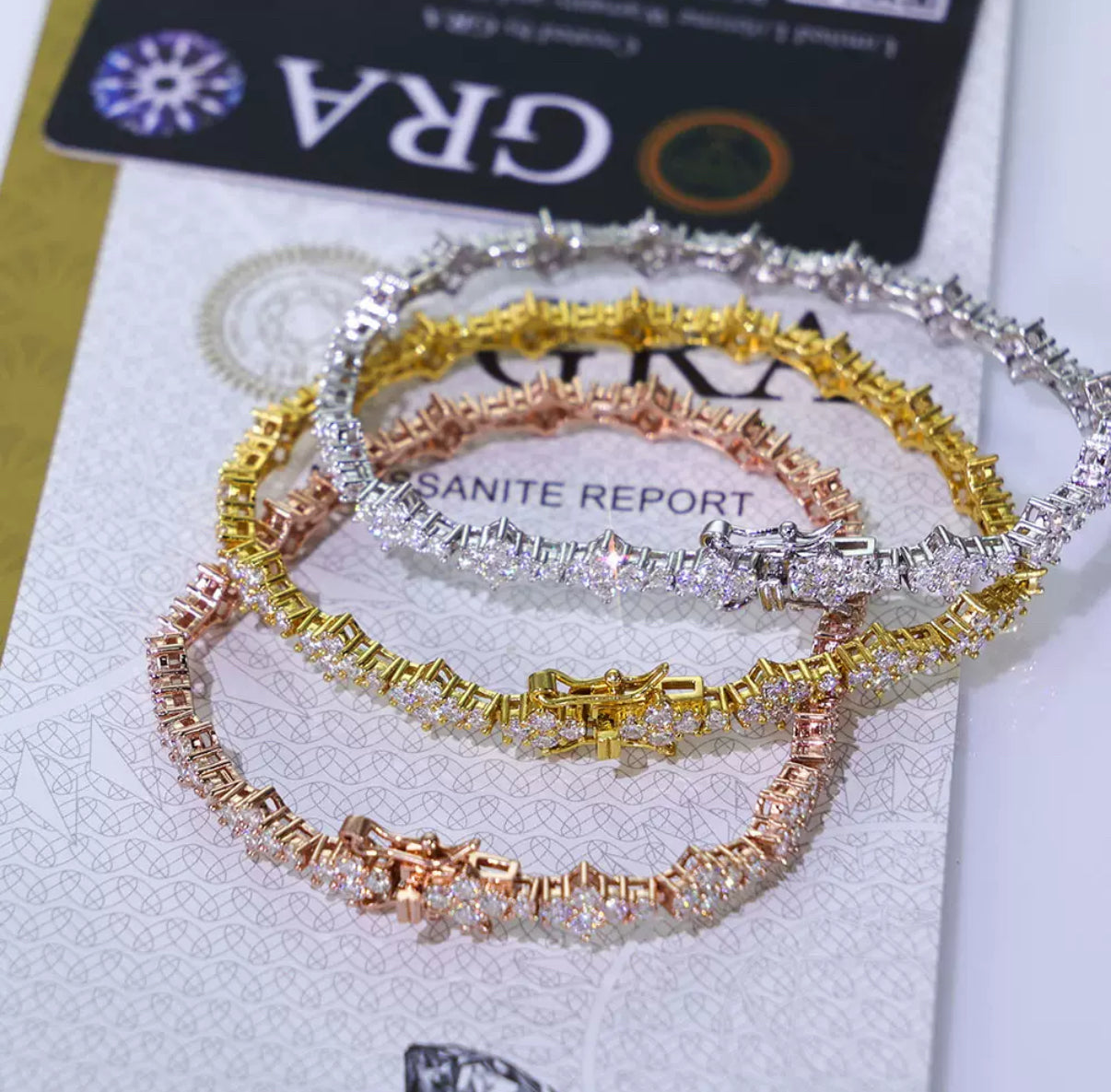 Triple Cut Tennis Chain Bracelet【Moissanite】