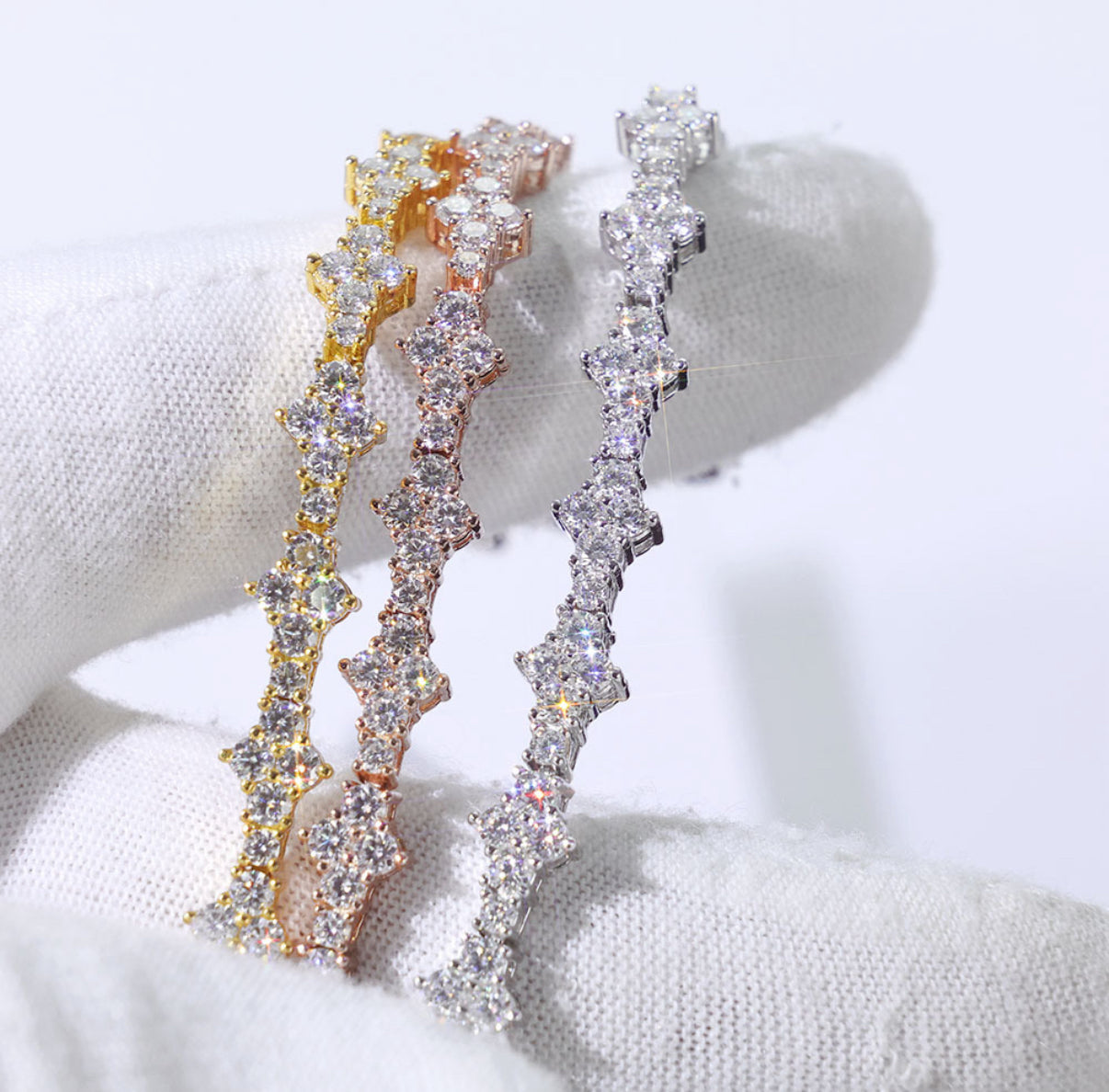 Triple Cut Tennis Chain Bracelet【Moissanite】