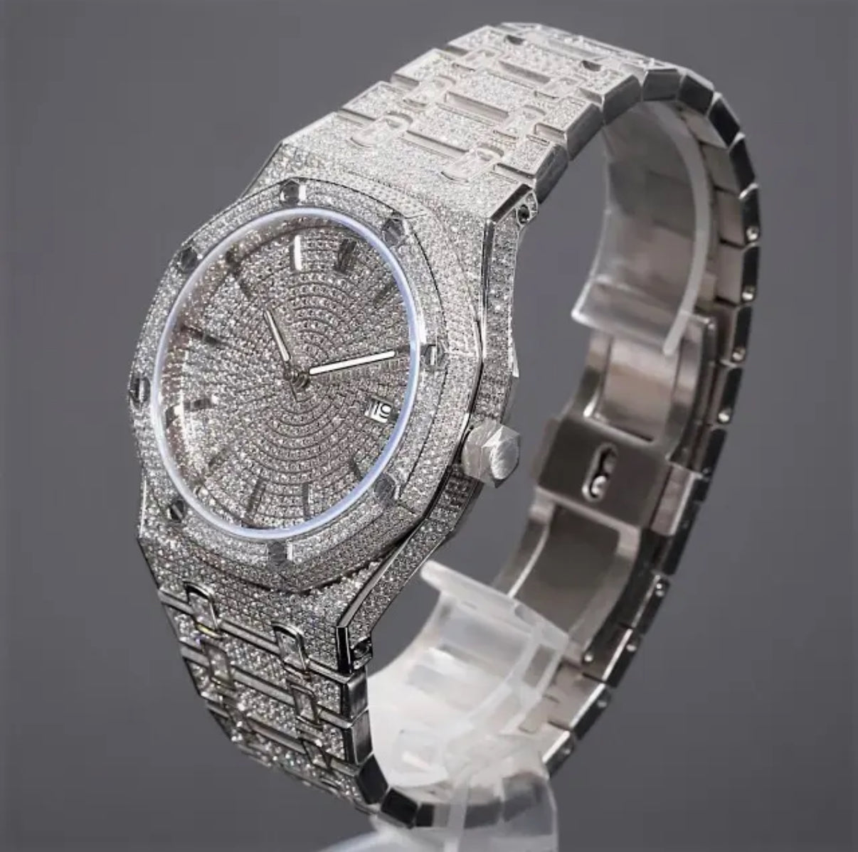 Iced Out Royal Diamond Watch【Moissanite/SILVER】