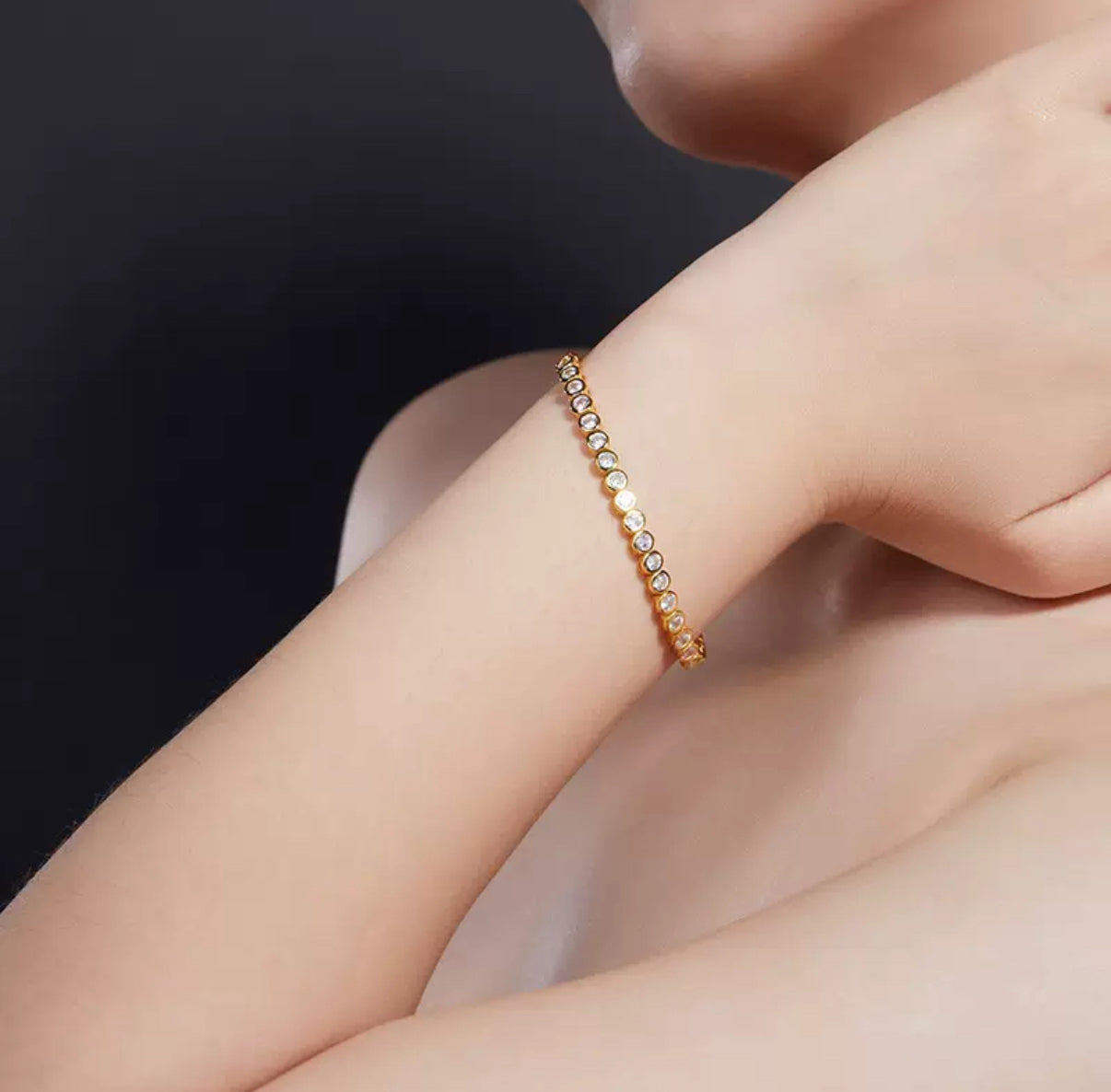 【3-5mm】Bezel Tennis Chain Bracelet【Moissanite】