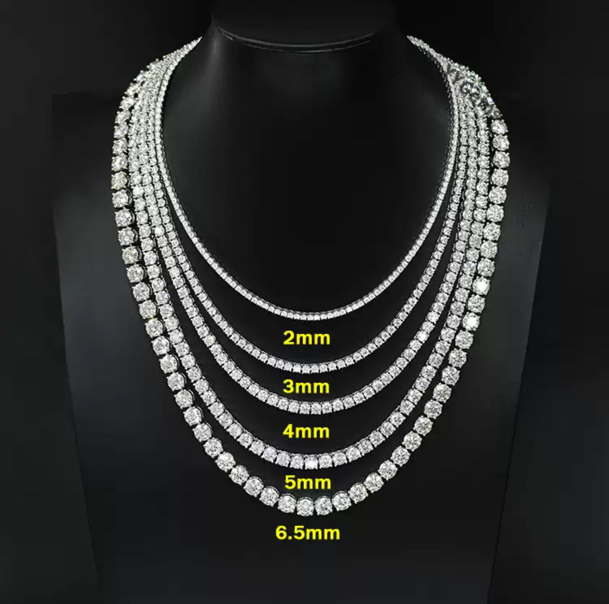 【2-6.5mm】Tennis Chain Necklace【Moissanite】