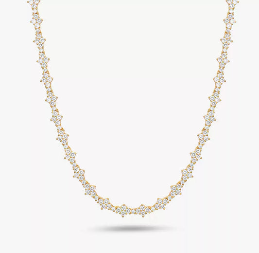 Triple Cut Tennis Chain Necklace【Moissanite】