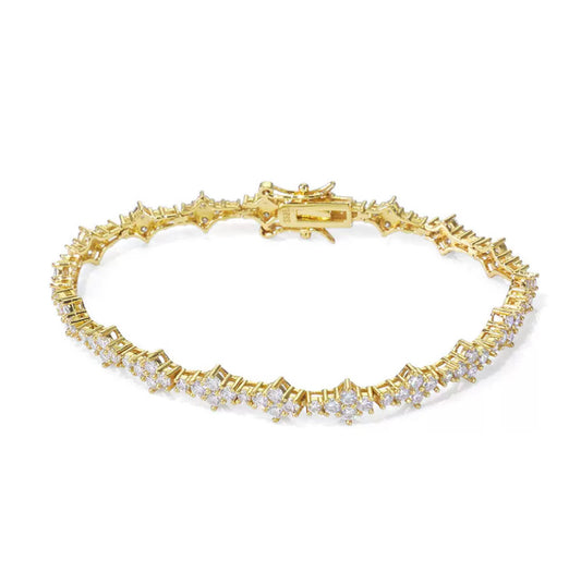 Triple Cut Tennis Chain Bracelet【Moissanite】