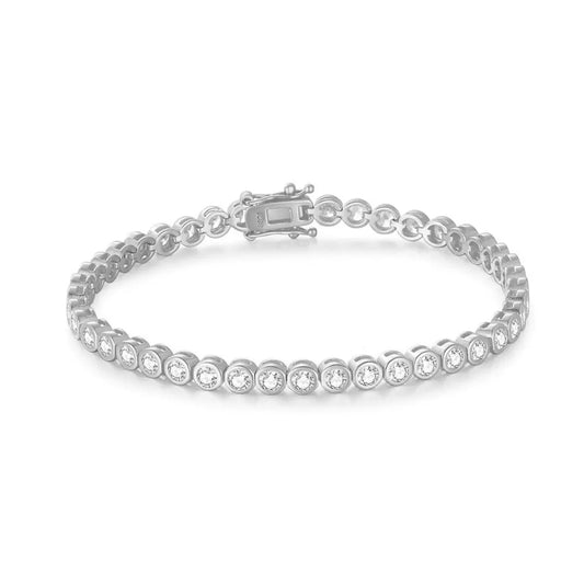 【3-5mm】Bezel Tennis Chain Bracelet【Moissanite】